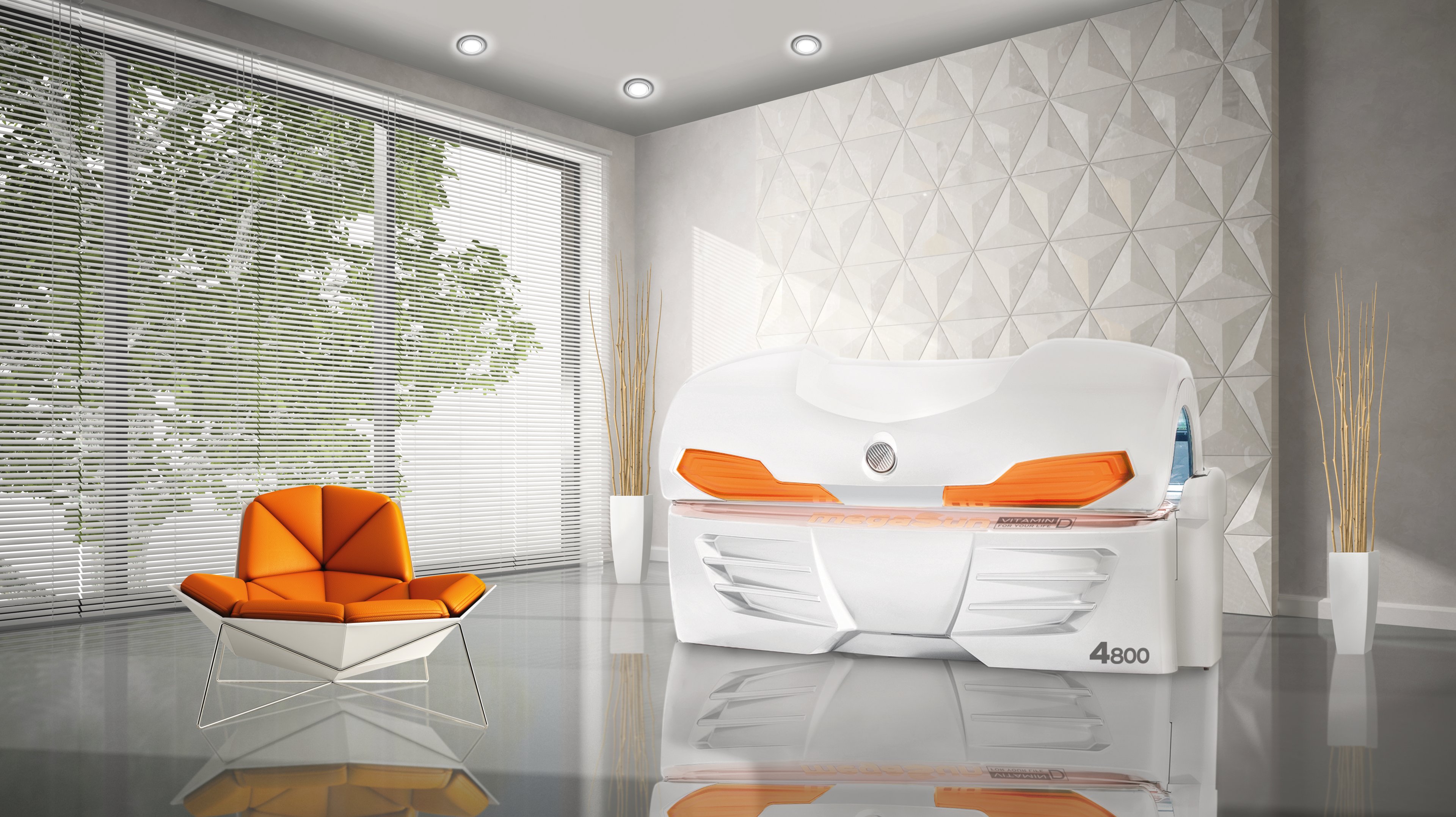 Empty room with white panel wall 3D rendering