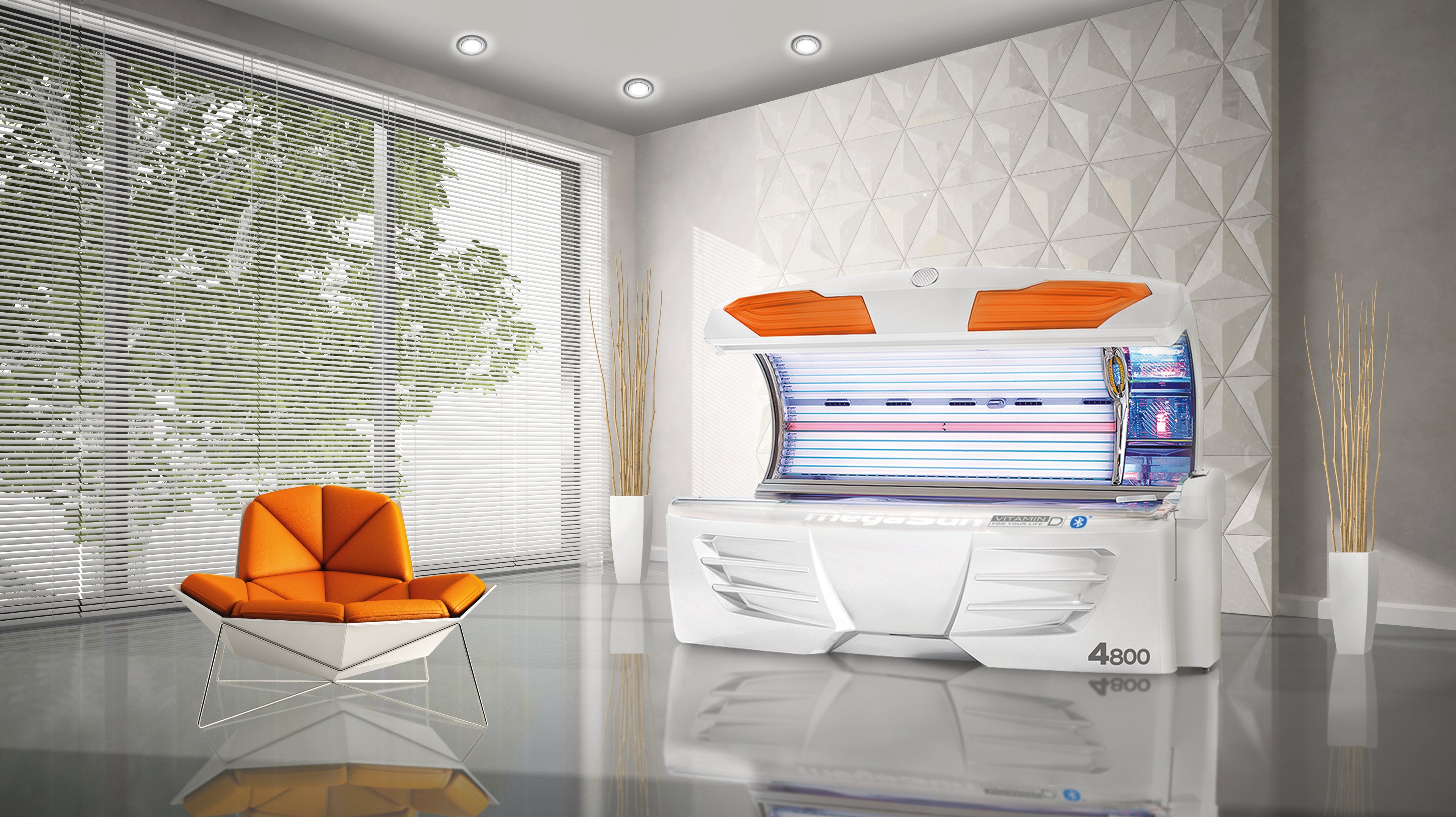 Empty room with white panel wall 3D rendering