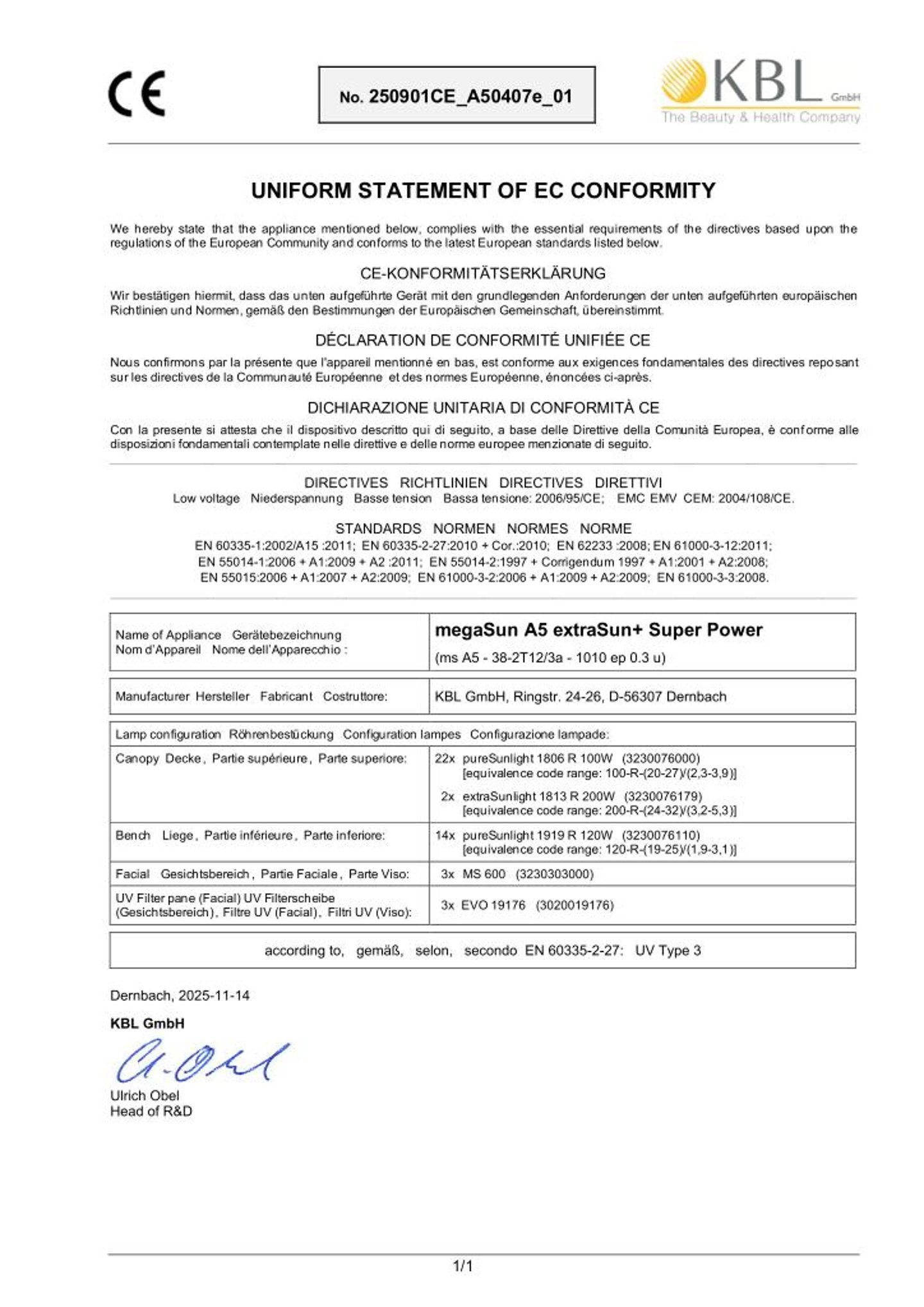 Konformitätserklärung Geräte