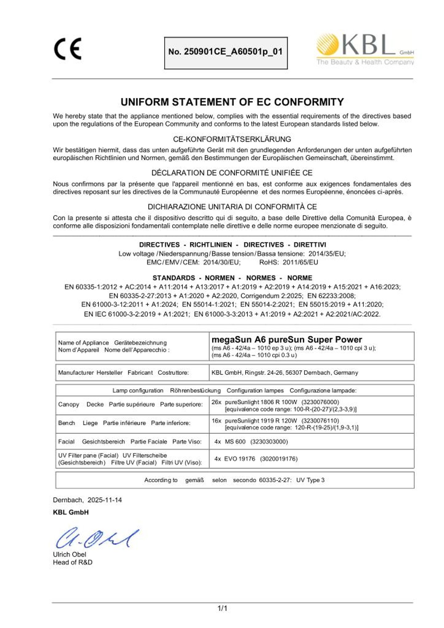 Konformitätserklärung Geräte