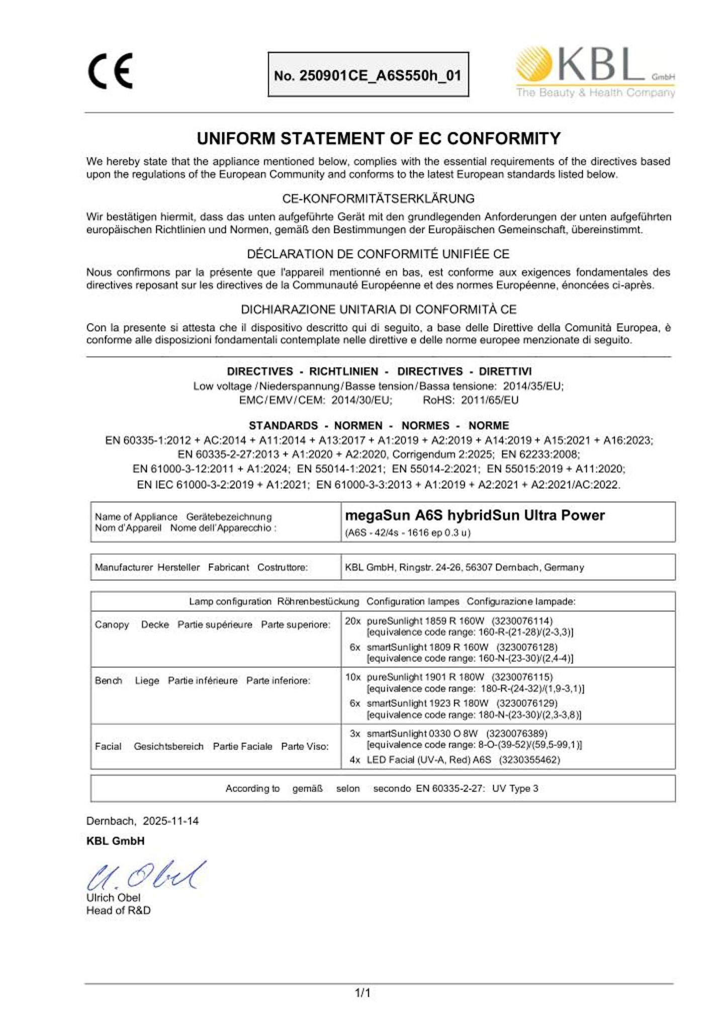 Konformitätserklärung Geräte