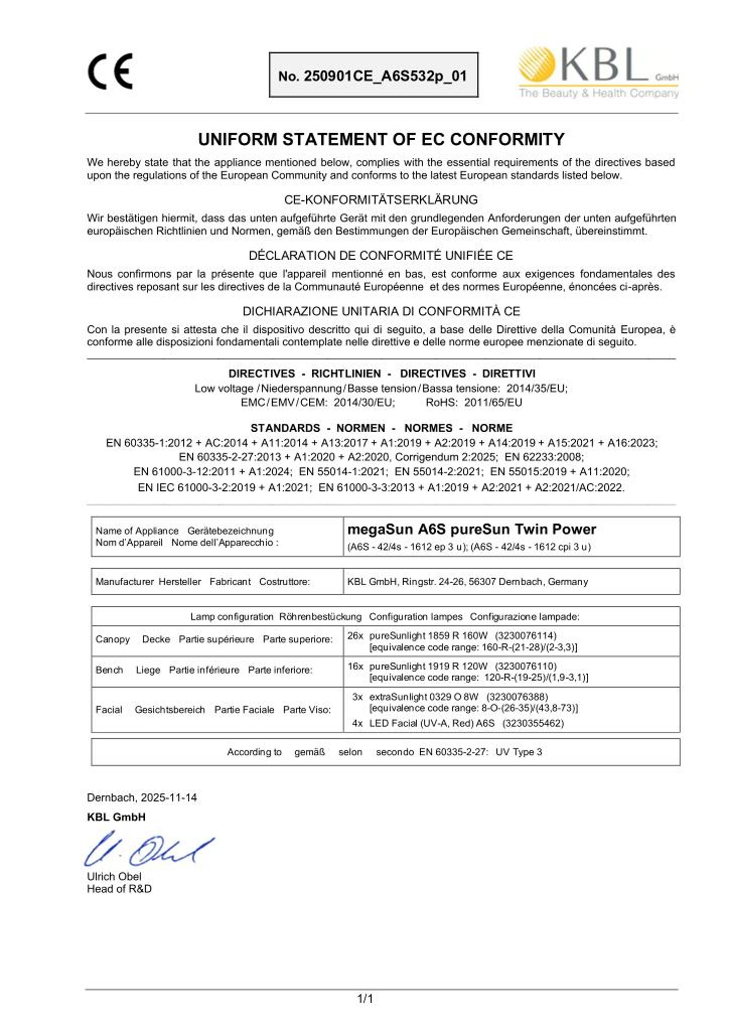 Konformitätserklärung Geräte