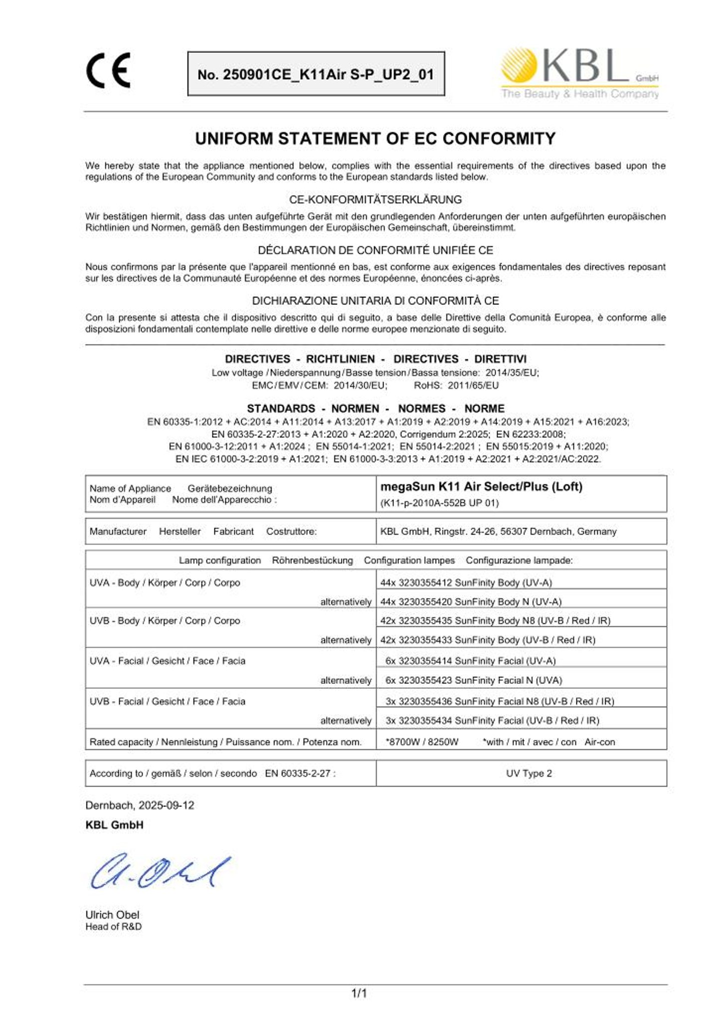 Konformitätserklärung Geräte