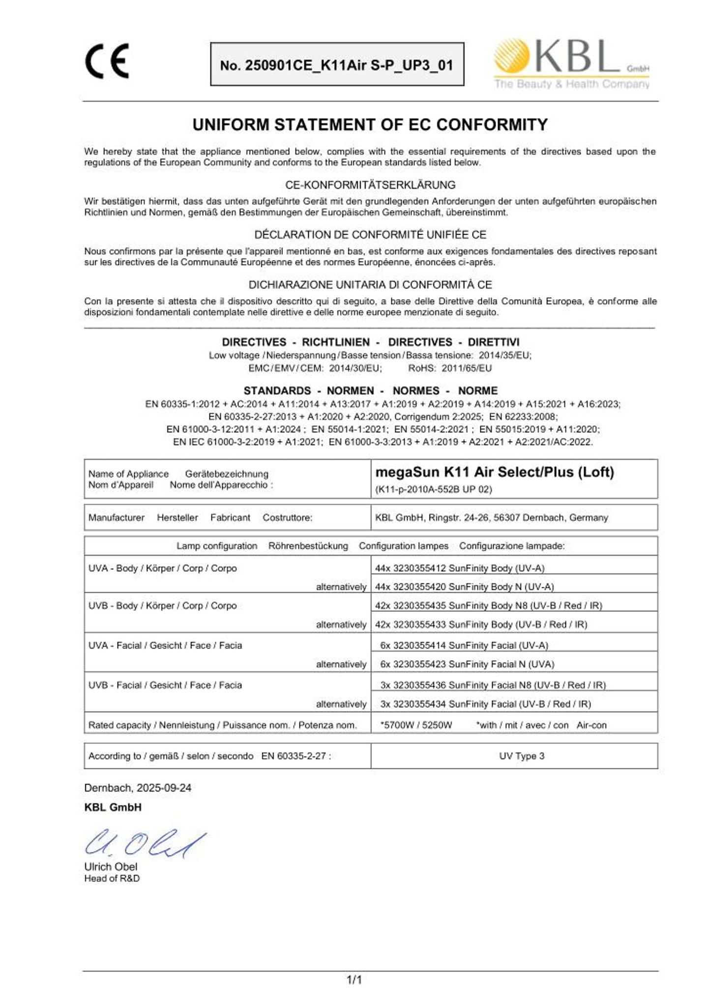 Konformitätserklärung Geräte