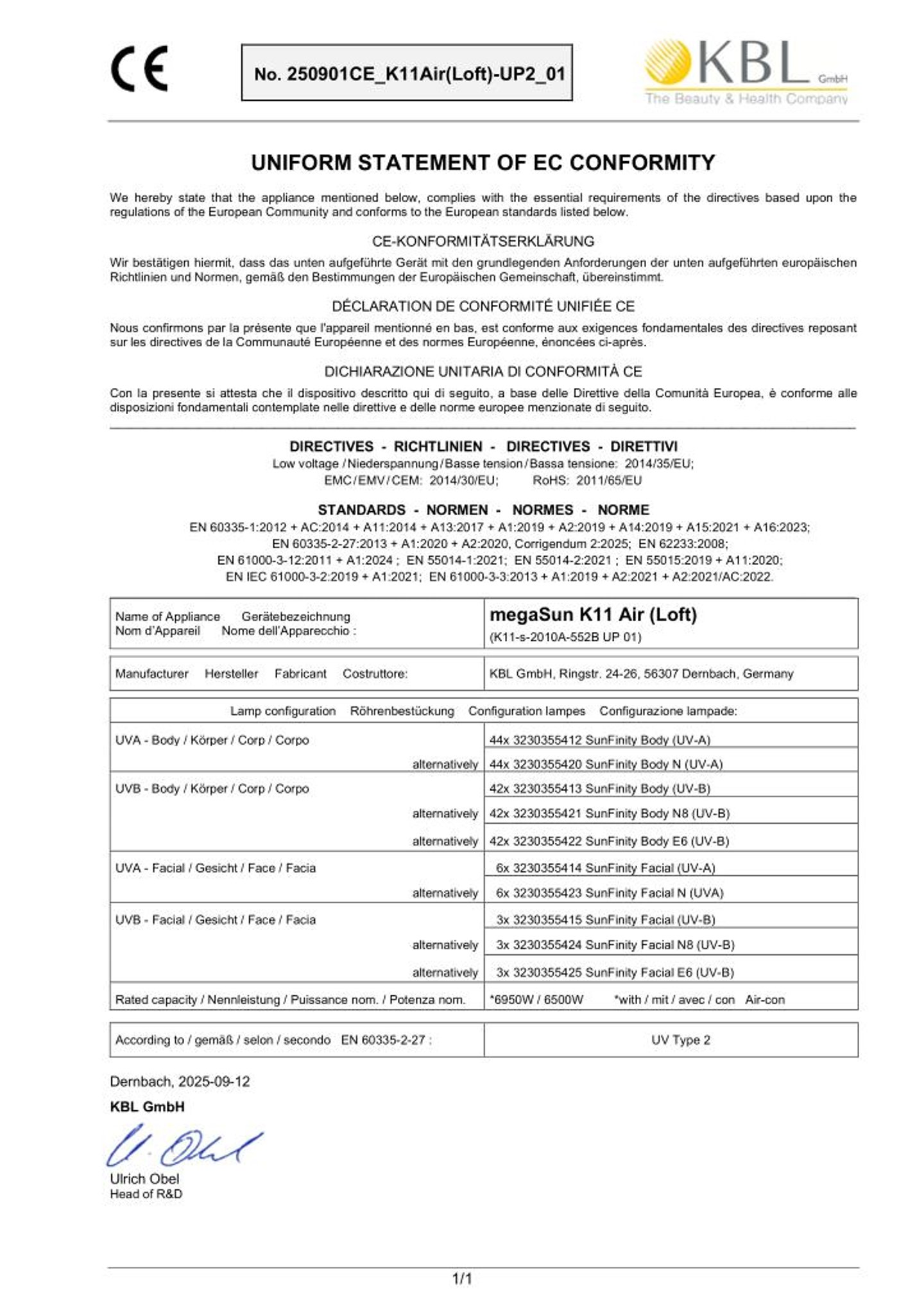 Konformitätserklärung Geräte