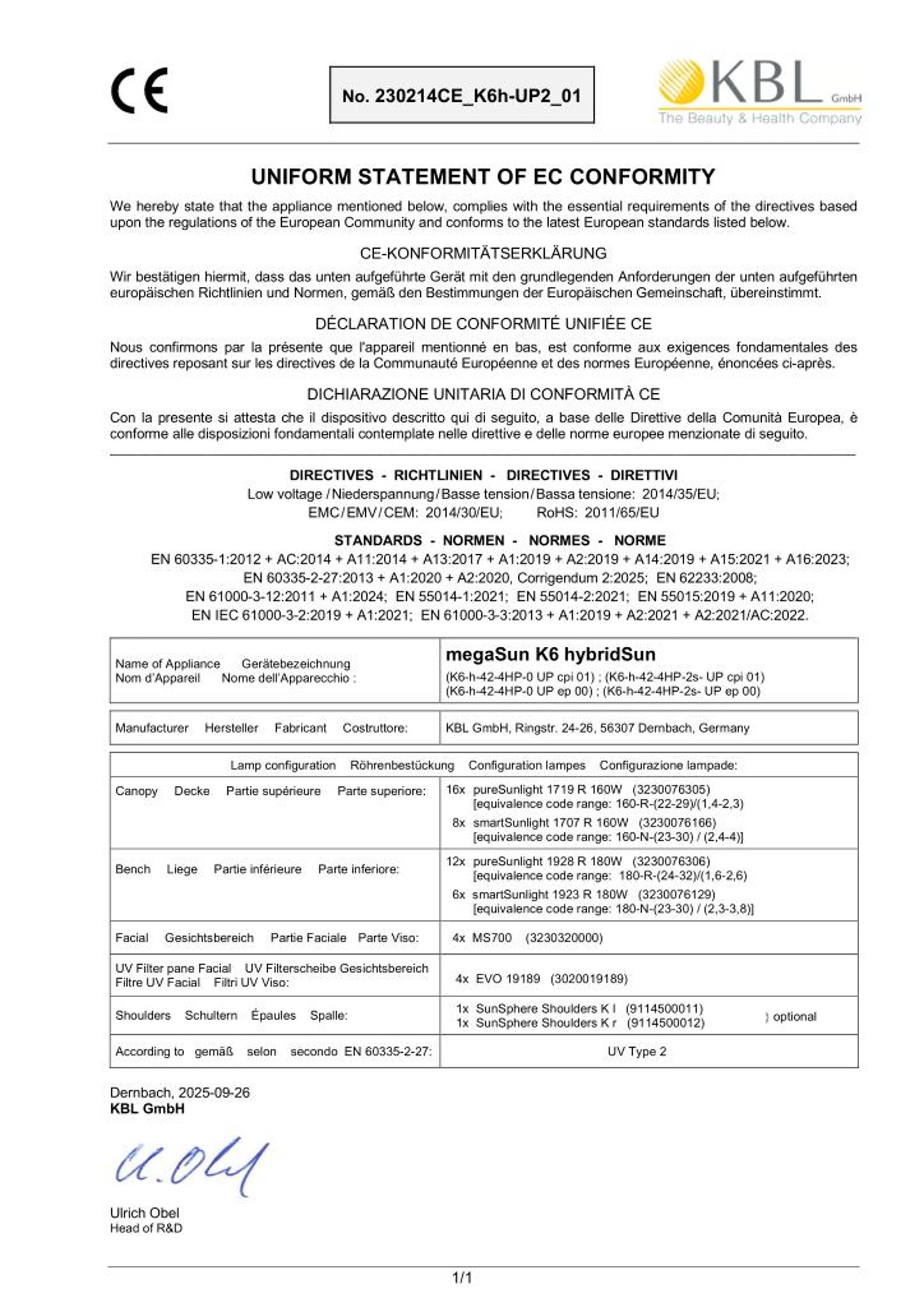Konformitätserklärung Geräte