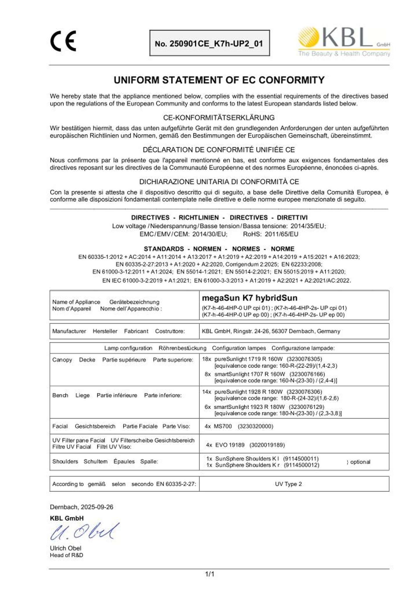 Konformitätserklärung Geräte