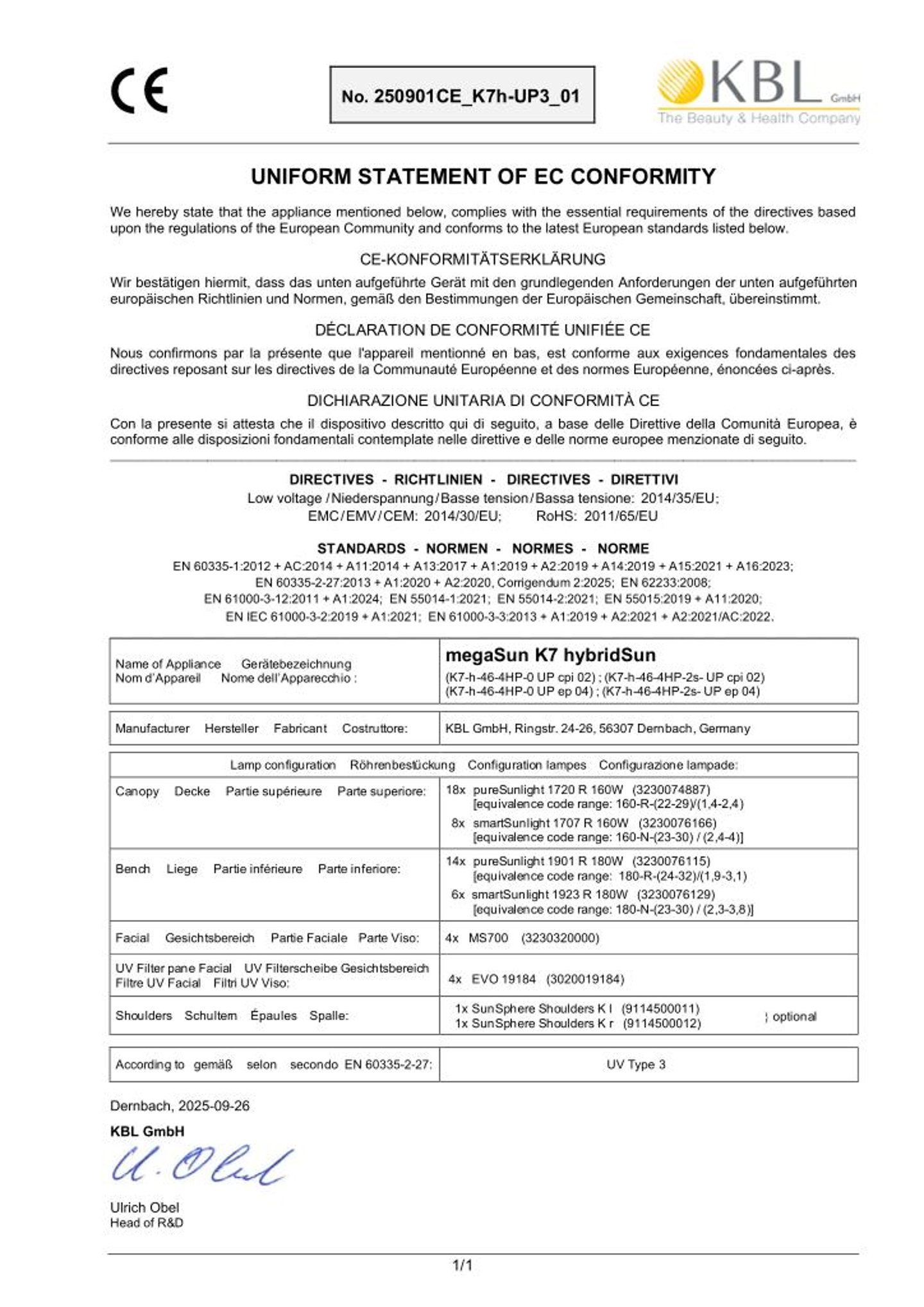 Konformitätserklärung Geräte