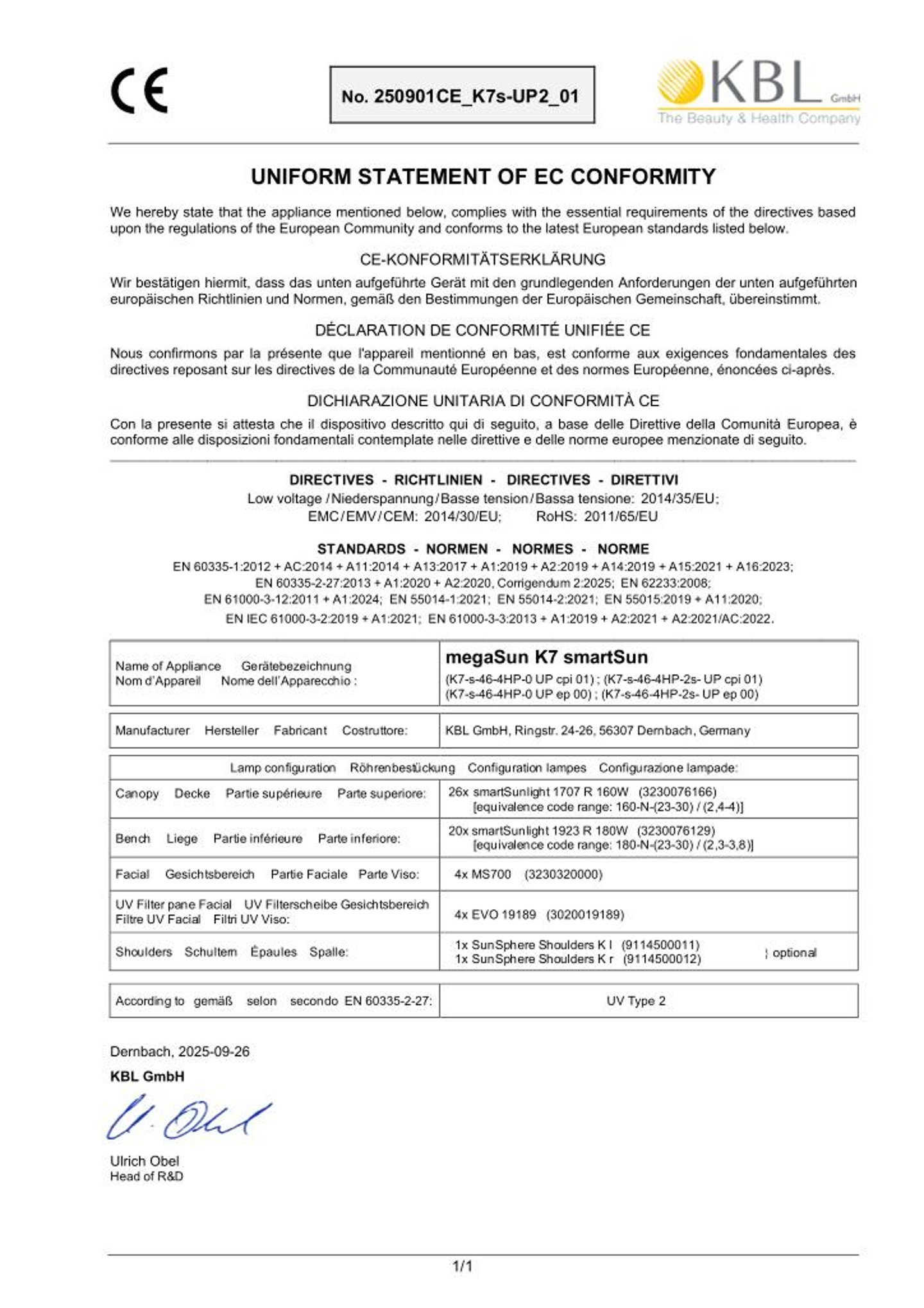 Konformitätserklärung Geräte