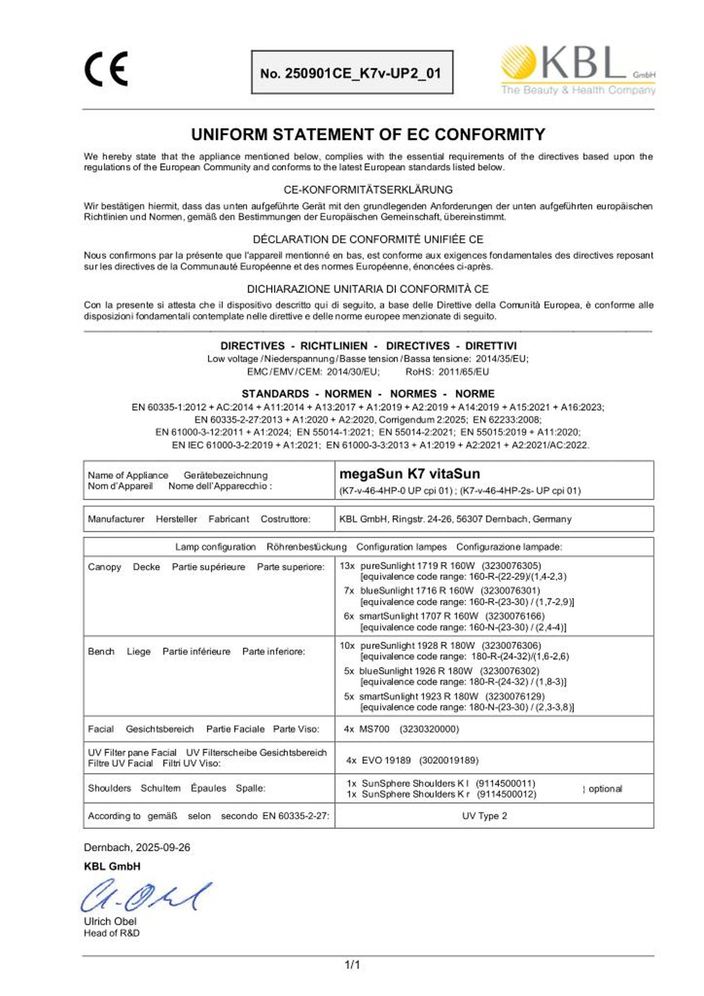 Konformitätserklärung Geräte