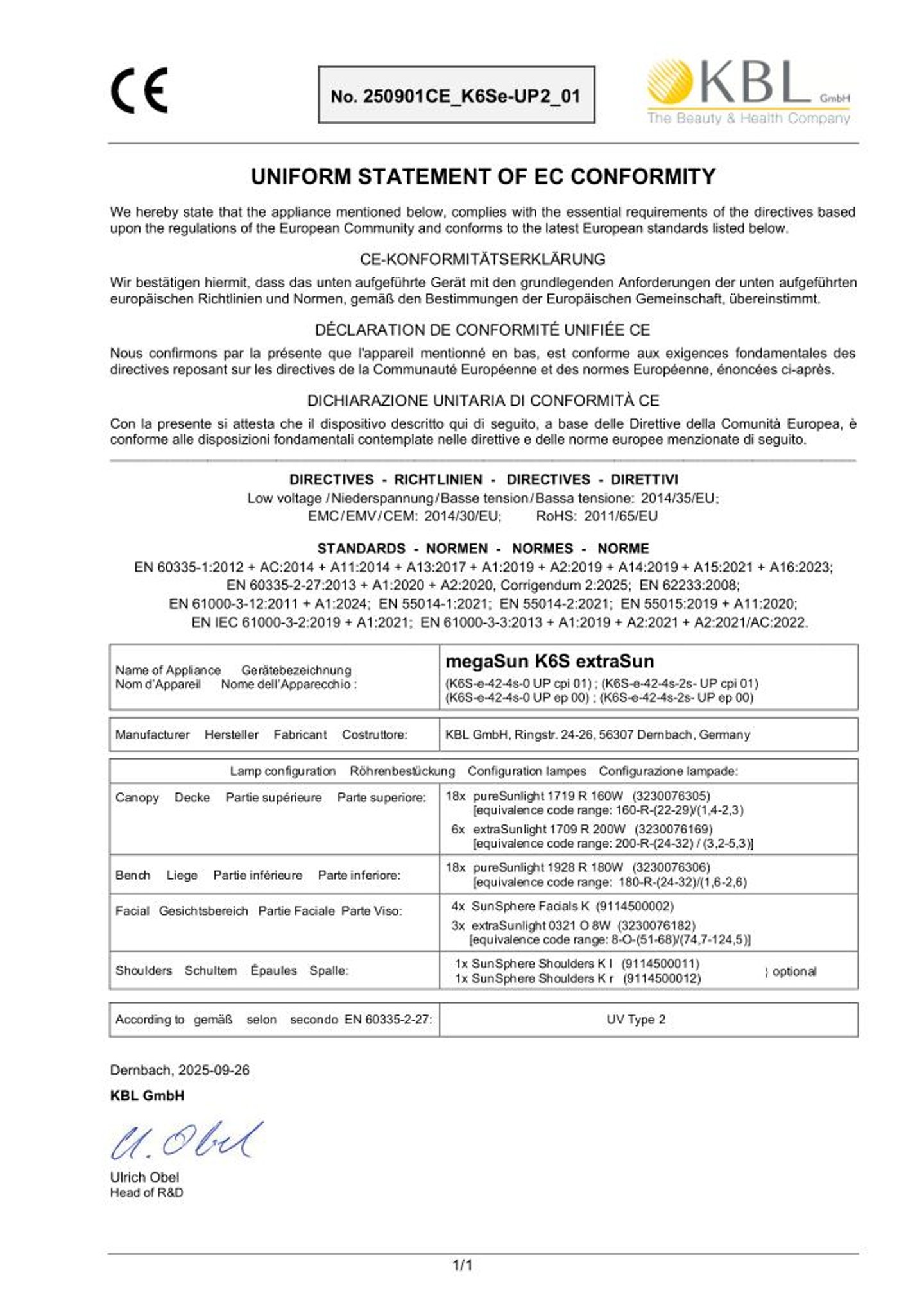 Konformitätserklärung Geräte
