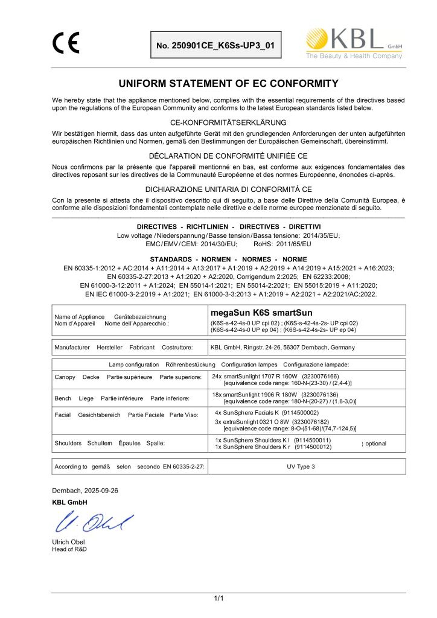Konformitätserklärung Geräte
