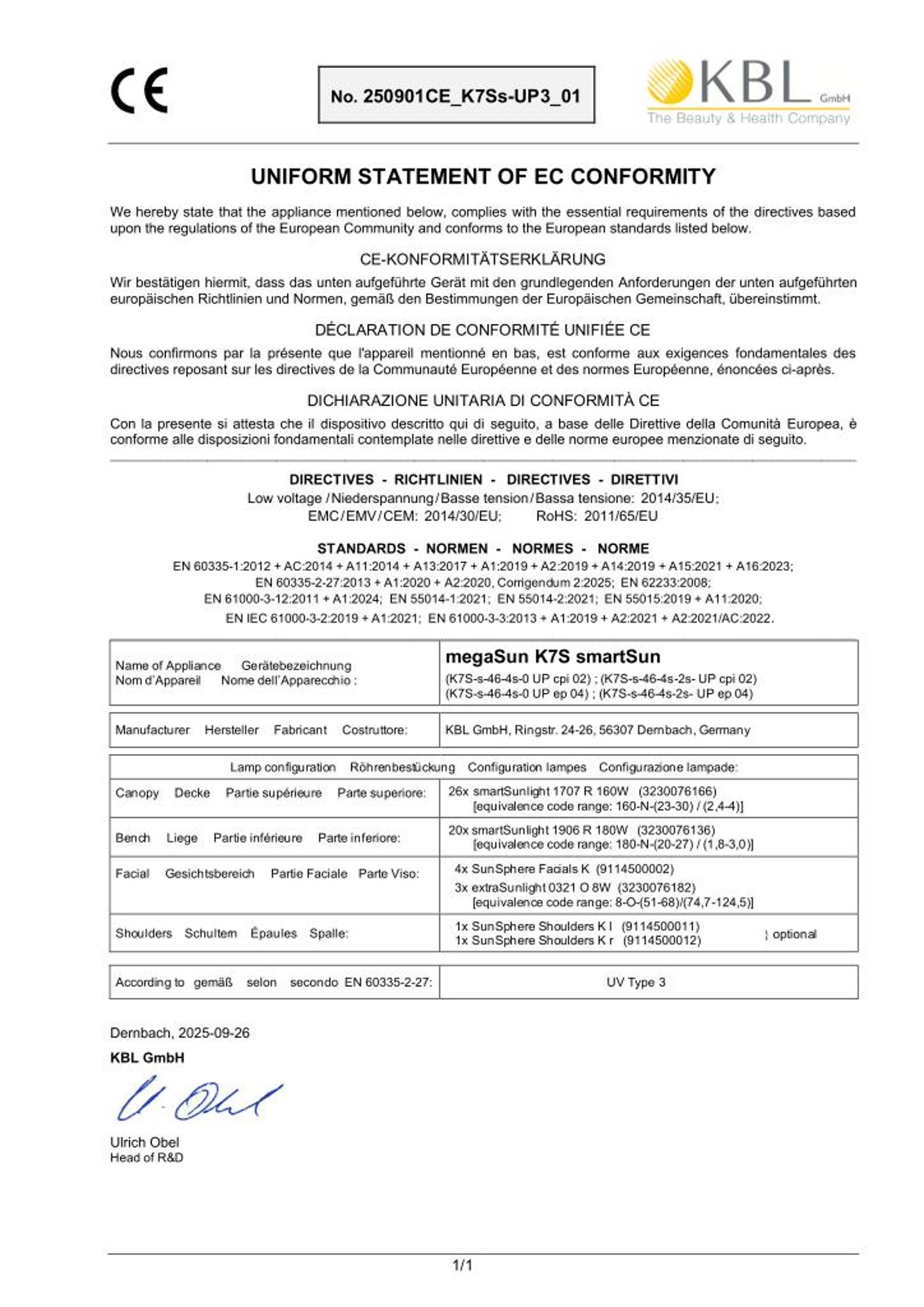 Konformitätserklärung Geräte