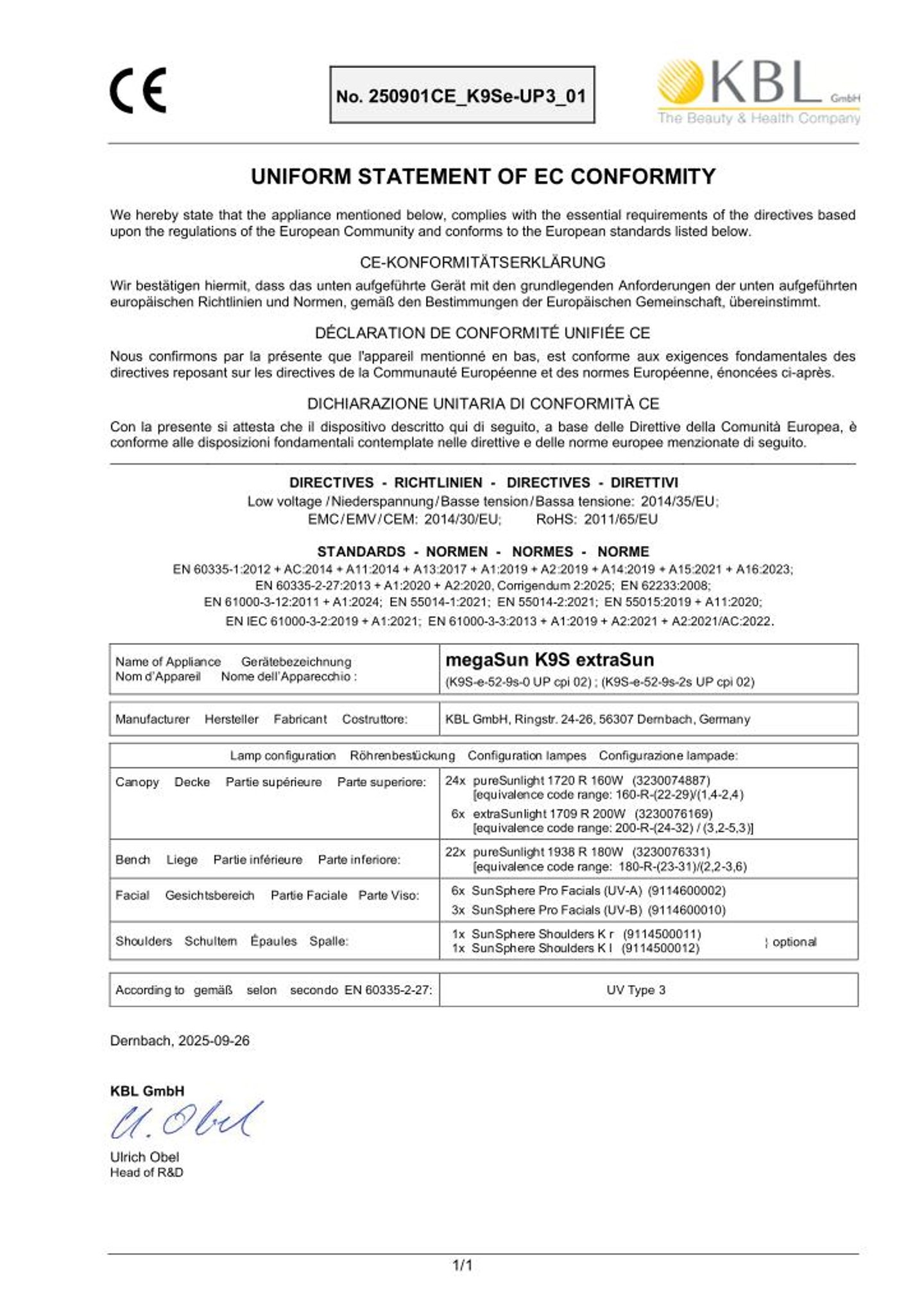 Konformitätserklärung Geräte