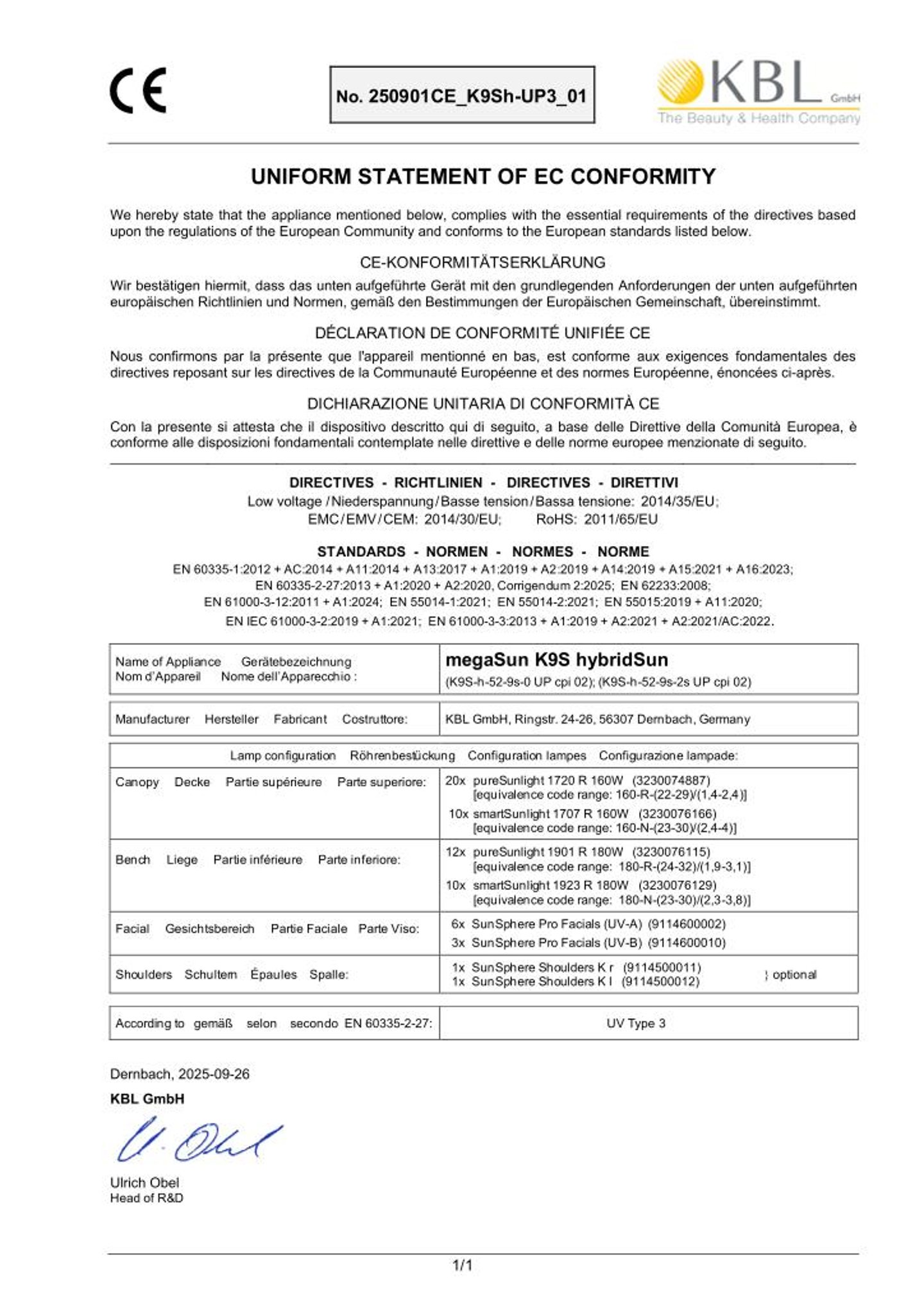 Konformitätserklärung Geräte