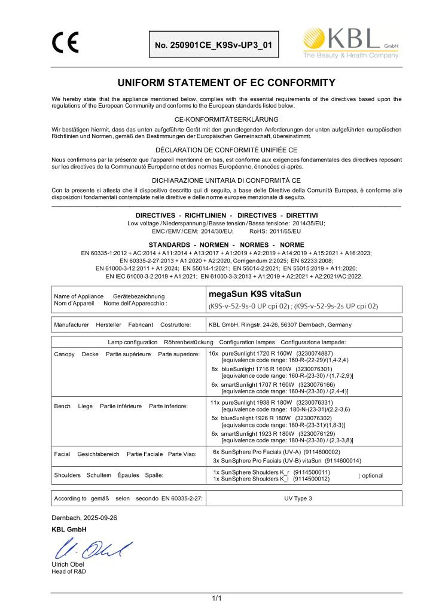 Konformitätserklärung Geräte