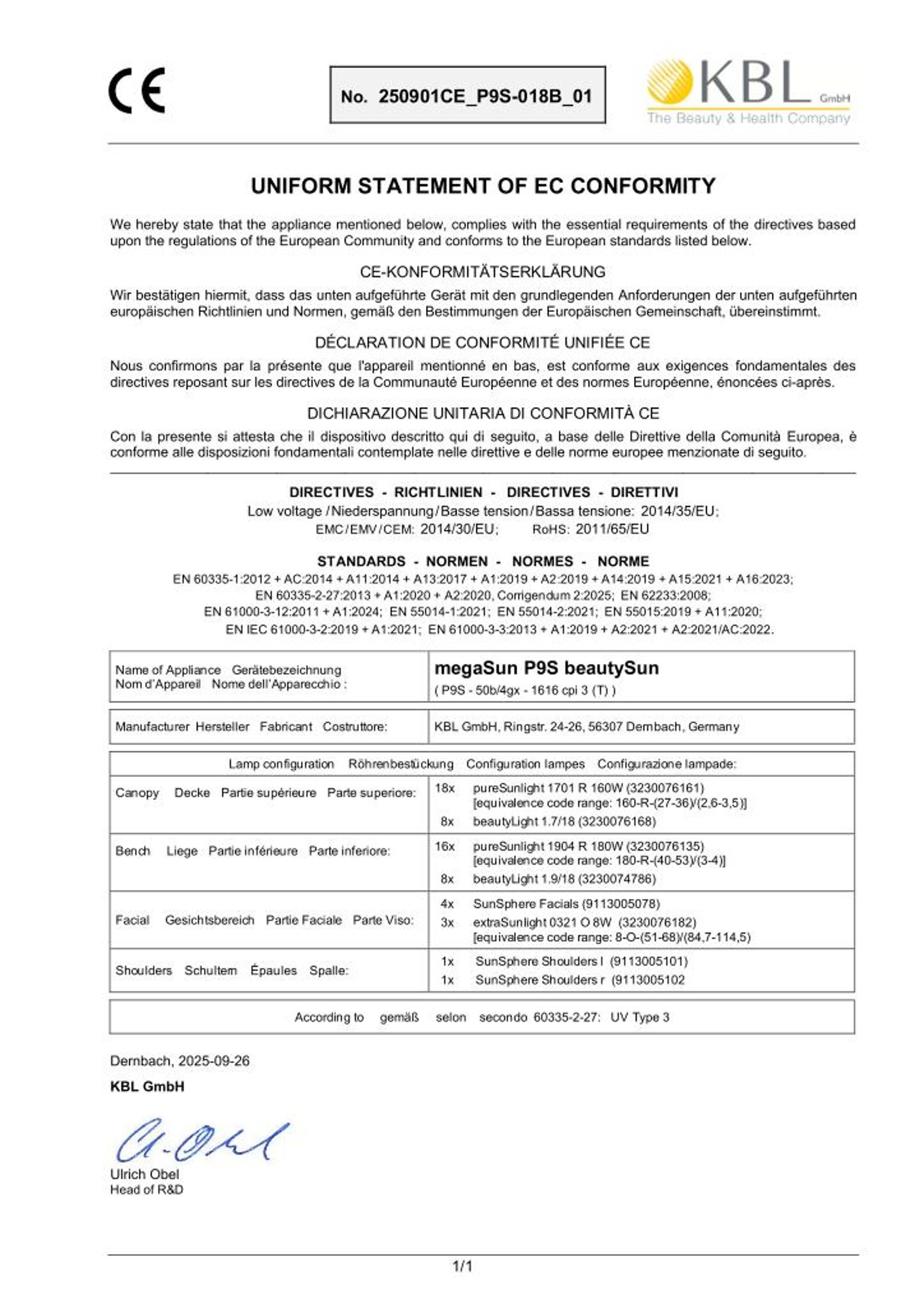 Konformitätserklärung Geräte