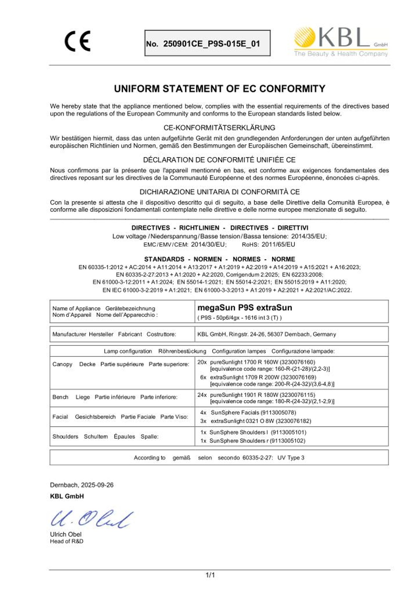 Konformitätserklärung Geräte