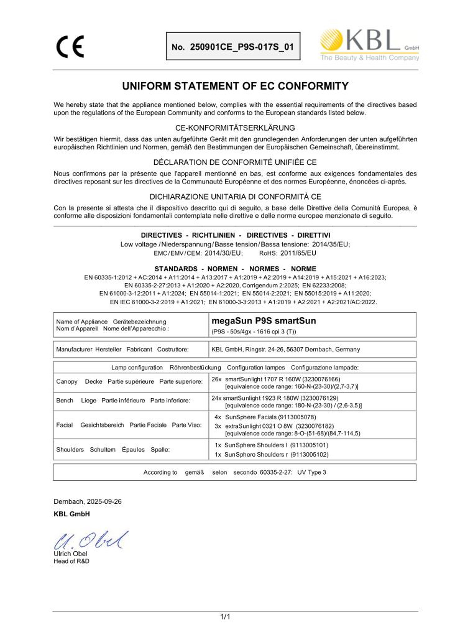 Konformitätserklärung Geräte