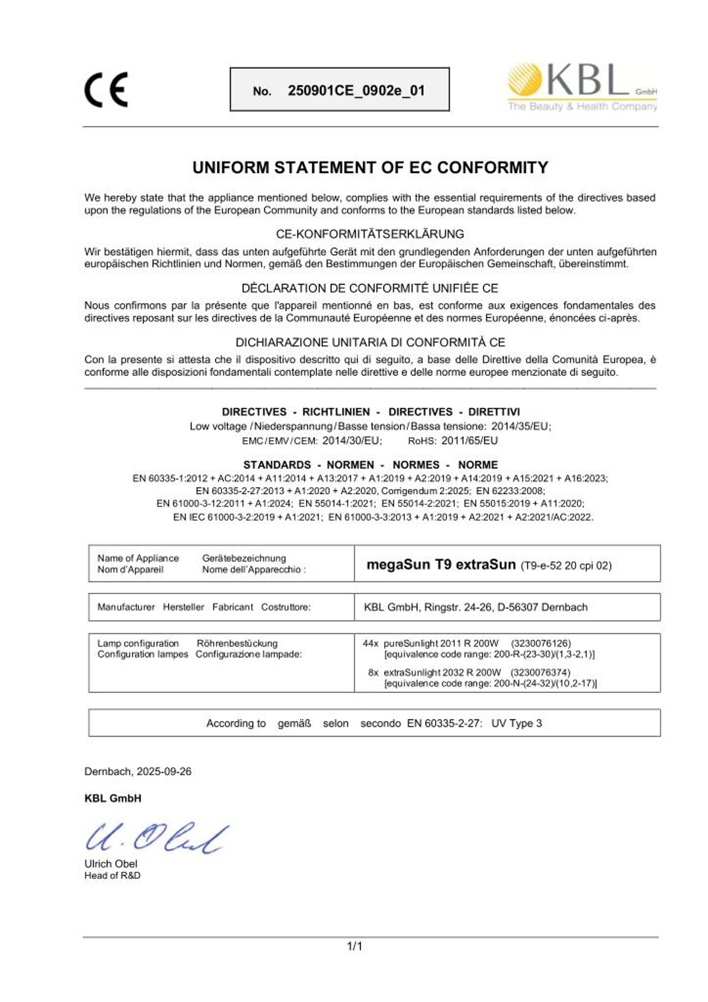 Konformitätserklärung Geräte