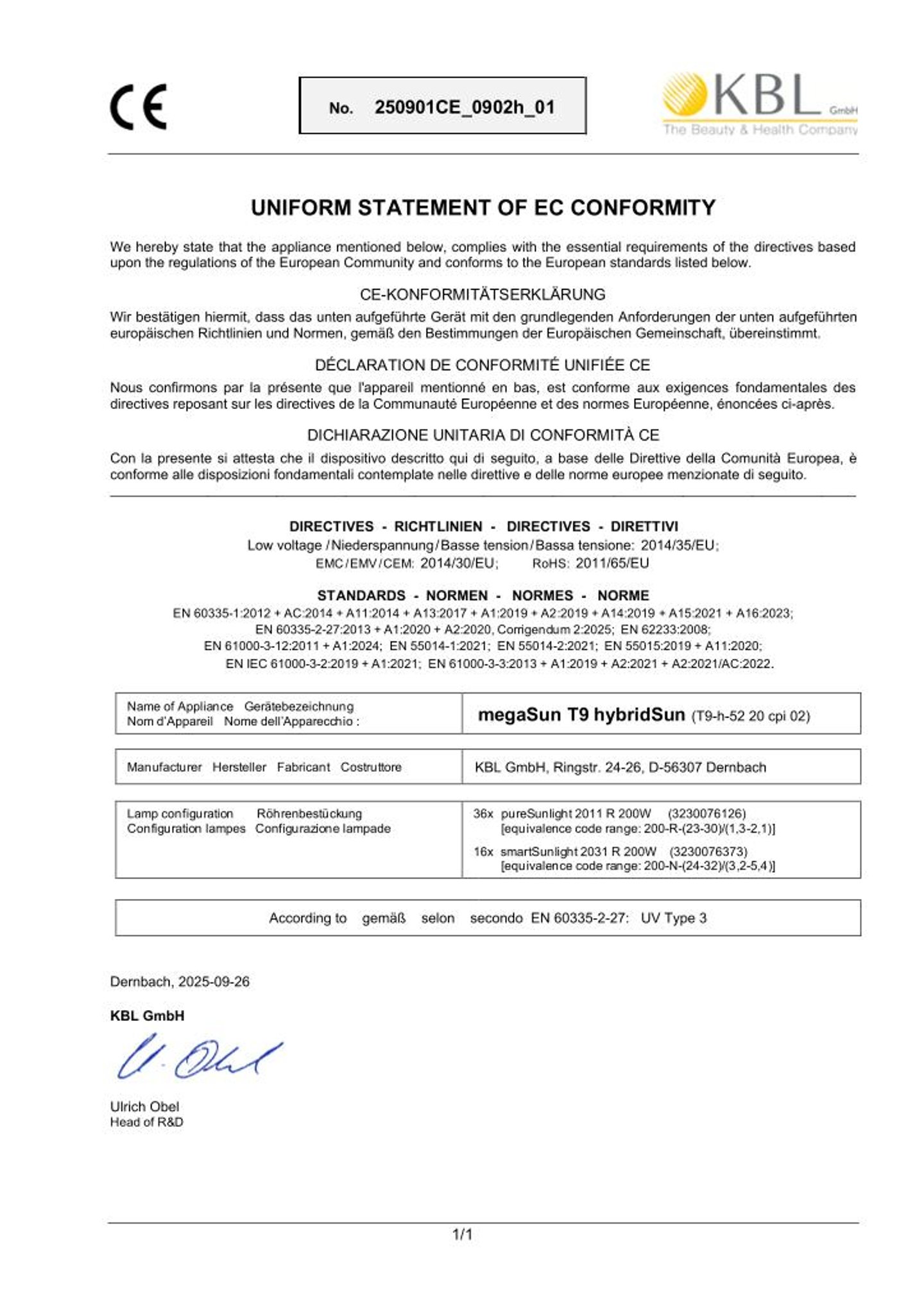 Konformitätserklärung Geräte