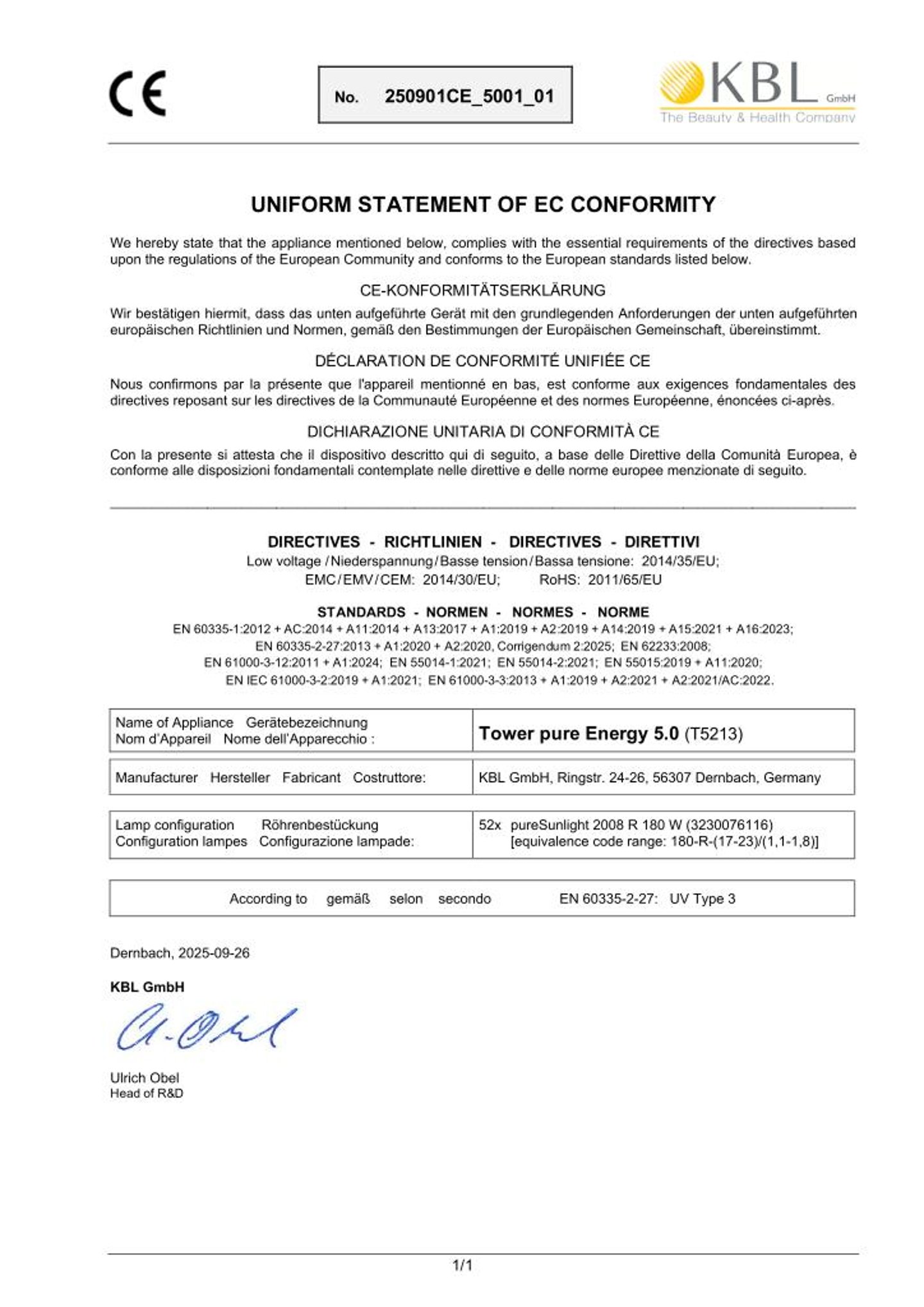 Konformitätserklärung Geräte