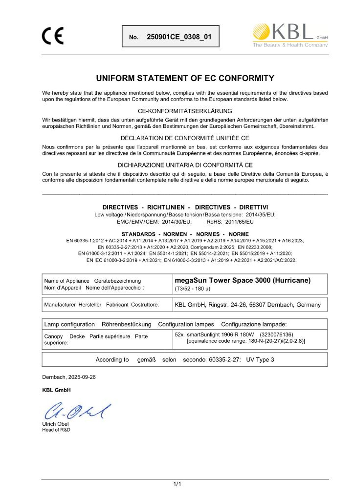Konformitätserklärung Geräte