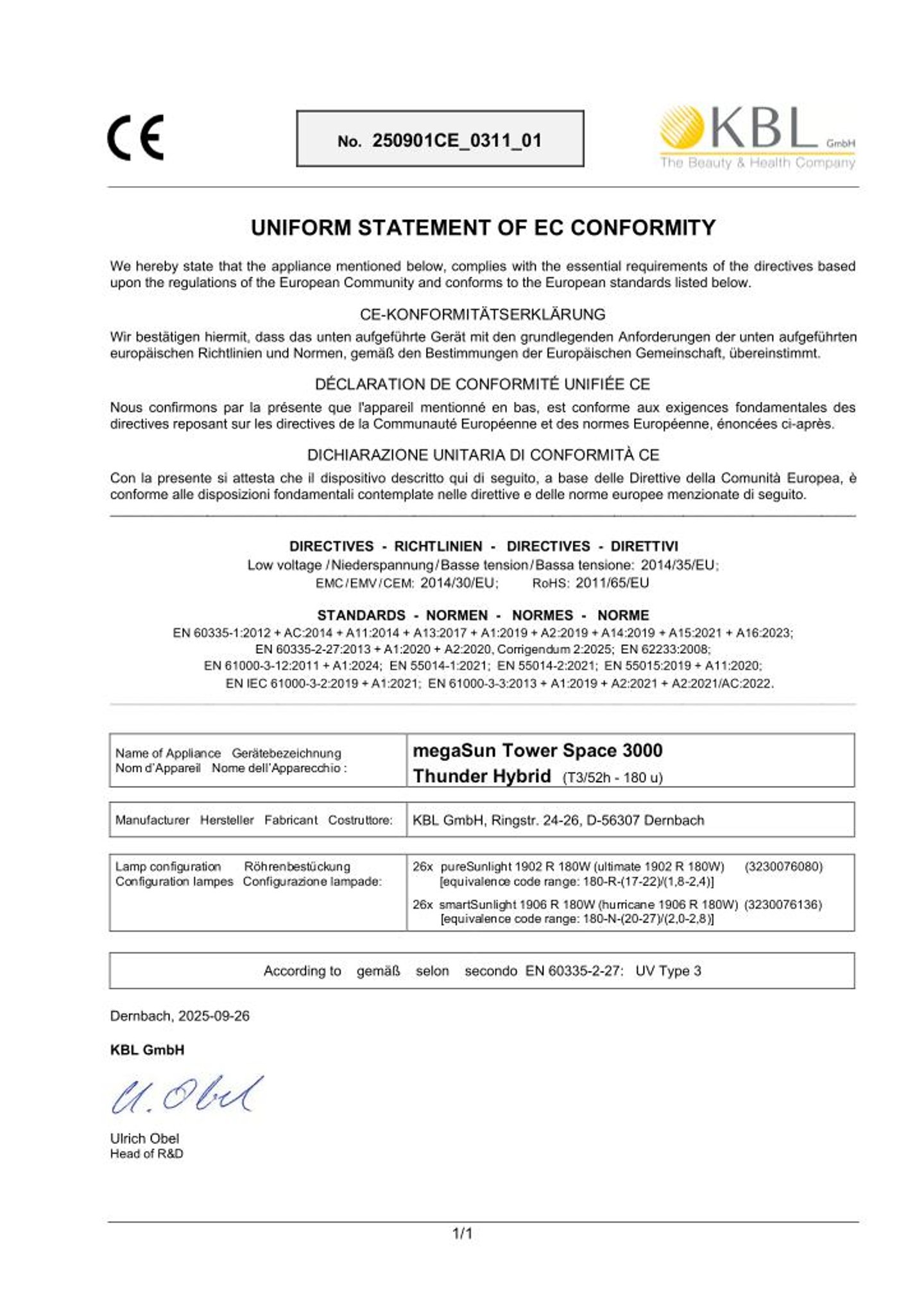 Konformitätserklärung Geräte